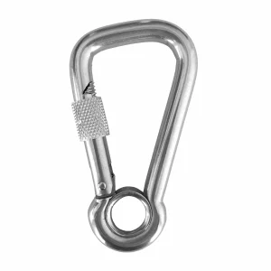 Mosquetón asimétrico con ojo y virola de seguridad