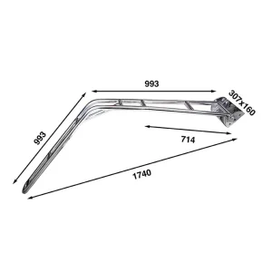 Juego de pescantes para espejo de popa recto 300 Kg