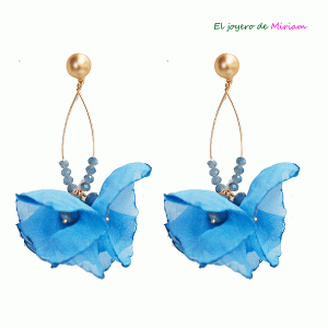 Pendientes pétalos celestes