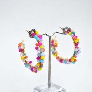 Pendientes de aro multicolor