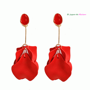 Pendientes rojos pétalos