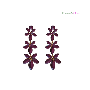 Pendientes burdeos largos