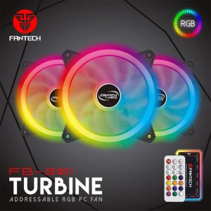 Fantech TOURBINE RGB Pro Pack 3 Ventiladores 120mm ARGB + Hub H66F RGB + Control Remoto