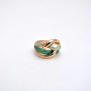 Anillo elástico trenzado verde