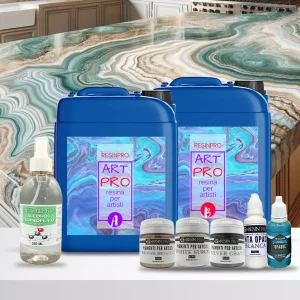 Kit Efecto Cuarcita Amazonita Encimera/encimera de cocina con resina epoxi