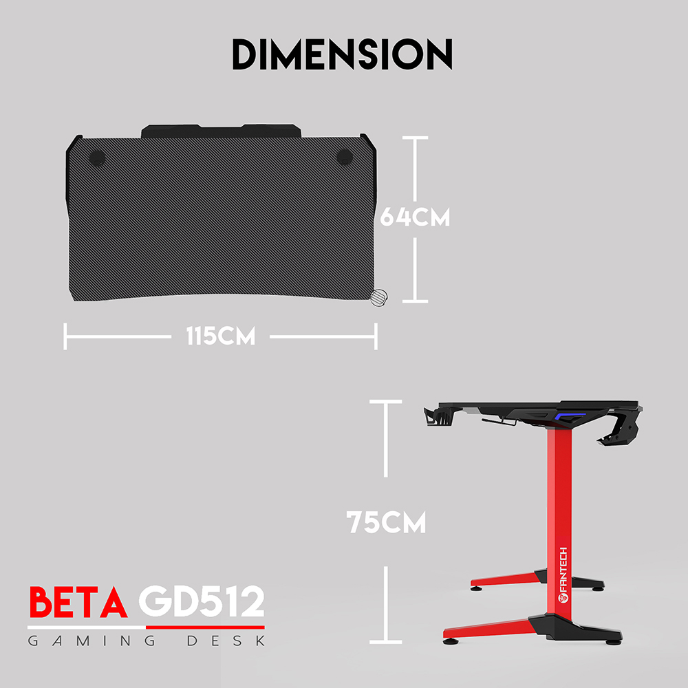 Escritorio FANTECH BETA GD512/LUZ LED/ GESTIÓN DE CABLEADO - Imagen 4