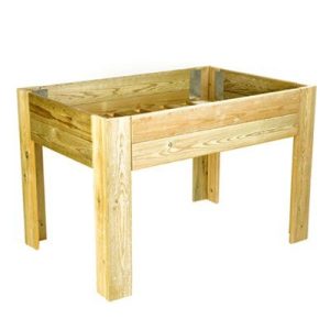 Mesa de cultivo de madera de pino para huerto urbano med. 120x80x80 cms.