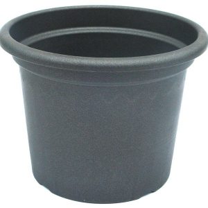 Maceta de plástico inyectado color antracita modelo GEO 20 cm.