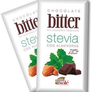 Chocolate 72% Stevia Almendras 100 gr.