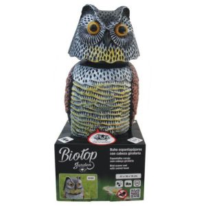 Buho espantapájaros con cabeza giratoria